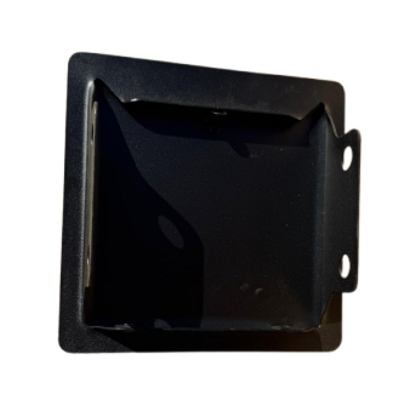 Load image into Gallery viewer, Back view of the K&amp;W Manufacturing Fire Magic Clean Out Door showing durable 14-gauge steel construction and mounting frame
