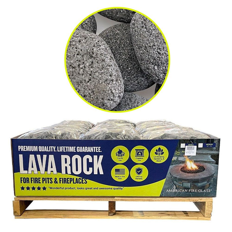 Load image into Gallery viewer, Large Gray Lava Stone Pallet (2&quot; - 4&quot;) | 60 x 20-lbs Bags
