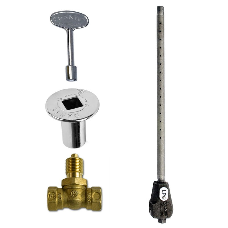 Load image into Gallery viewer, Universal Log Lighter with Straight Ball Valve, Key and Floor Plate
