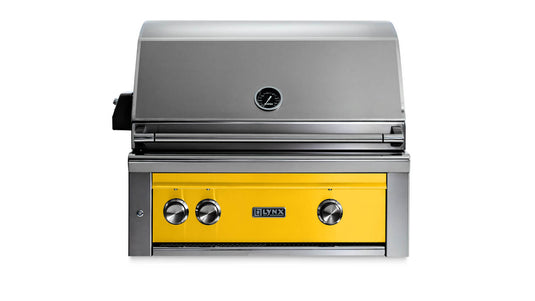 Lynx L30ATRCA 30-Inch Built-In Pro Grill with All Tri-Rotisserie in California Poppy Finish
