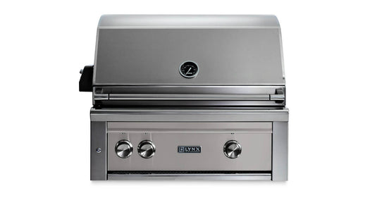 Lynx L30ATRLS 30-Inch Built-In Pro Grill with All Tri-Rotisserie in Limestone Finish