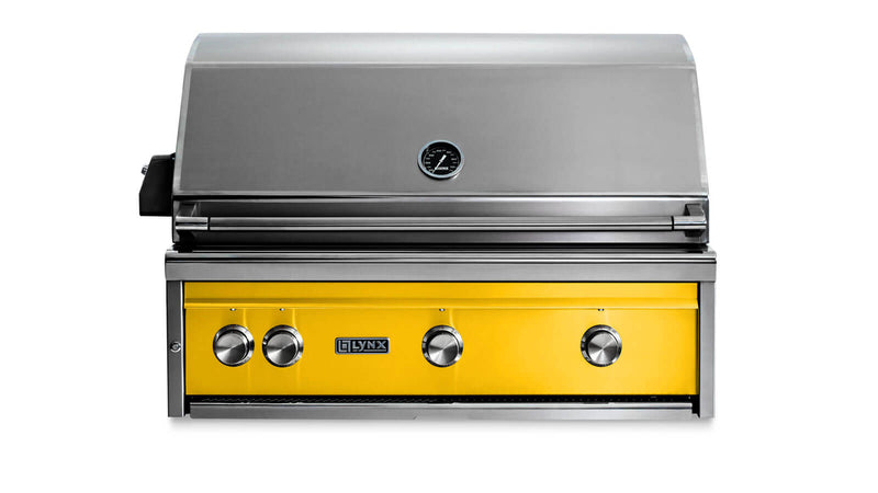 Load image into Gallery viewer, Lynx L36ATRCA 36-Inch Built-In Pro Grill with All Tri-Rotisserie in California Poppy Finish
