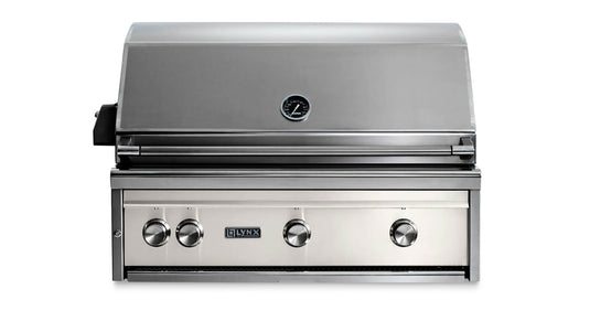Lynx L36ATRGL 36-Inch Built-In Pro Grill with All Tri-Rotisserie in Glacier Finish