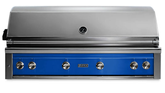 Lynx L54TRPB 54-Inch Built-In Pro Grill with One Trident Burner and Rotisserie in Pacific Blue Finish