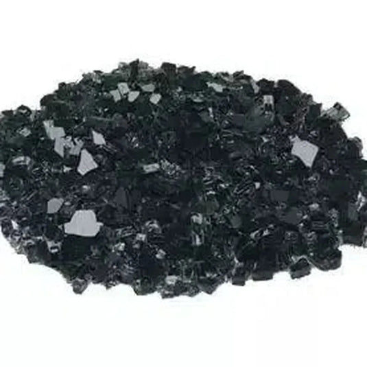 Majestic 3 lbs onyx reflective crushed fire glass media for gas fireplaces and fire features