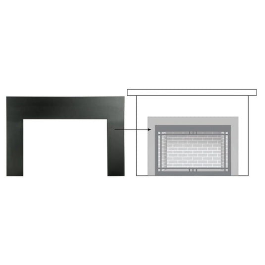 Majestic 50 inch on site customizable metal surround for Jasper, Ruby and Trilliant 30 gas fireplace inserts