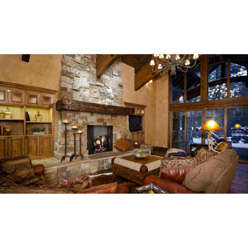 Load image into Gallery viewer, Majestic Ashland 42 inch radiant traditional wood burning fireplace with natural gray hearth refractory
