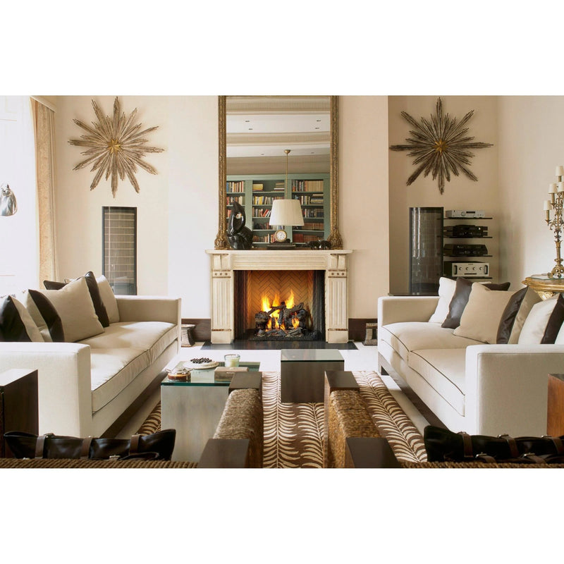 Load image into Gallery viewer, Majestic Ashland 50 inch radiant traditional wood burning fireplace with natural gray hearth refractory
