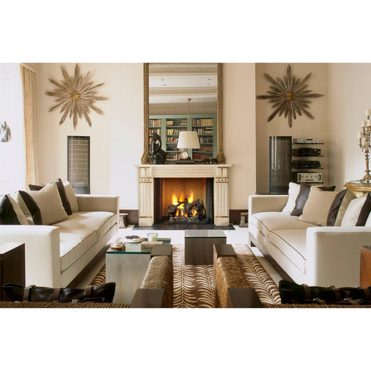 Majestic Ashland 50 inch radiant traditional wood burning fireplace with natural gray hearth refractory