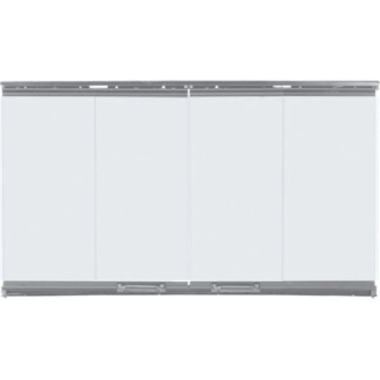 Majestic Bi-Fold Glass Doors (ODVGF-42) for Villawood 42 inch Outdoor Wood Burning Fireplace with chrome finish trim
