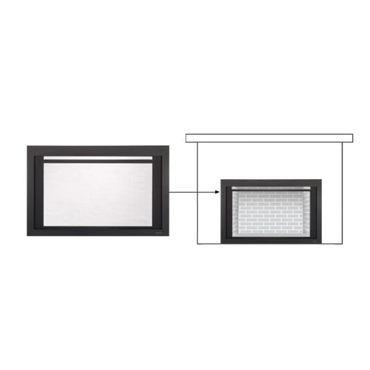 Majestic black clean screen front for Jasper, Ruby, and Trilliant 30-inch gas fireplace inserts