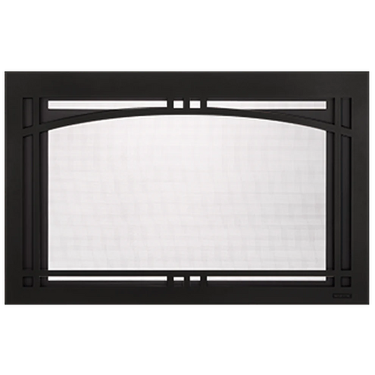 Majestic black contemporary arch front for Ruby 35 inch gas fireplace insert