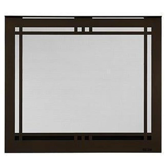Majestic black contemporary rectangular fireplace door for Quartz Platinum 36 inch gas fireplace