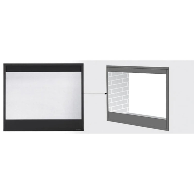 Load image into Gallery viewer, Majestic black decorative mesh screen front for Meridian Series, Pearl II see-through, and Quartz Platinum fireplaces
