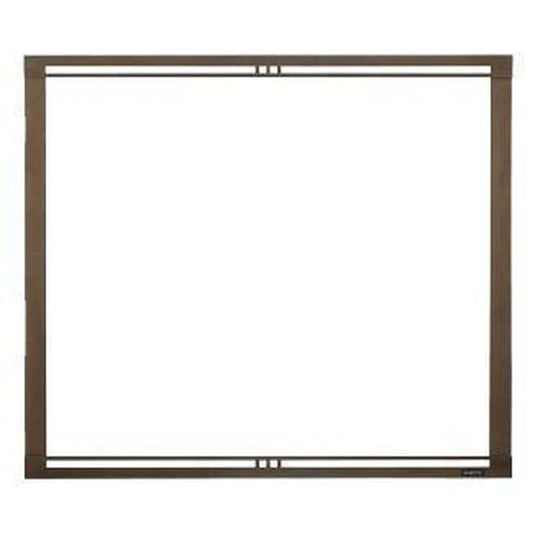 Majestic black firescreen front designed for Marquis II 42-inch see-through direct vent gas fireplace