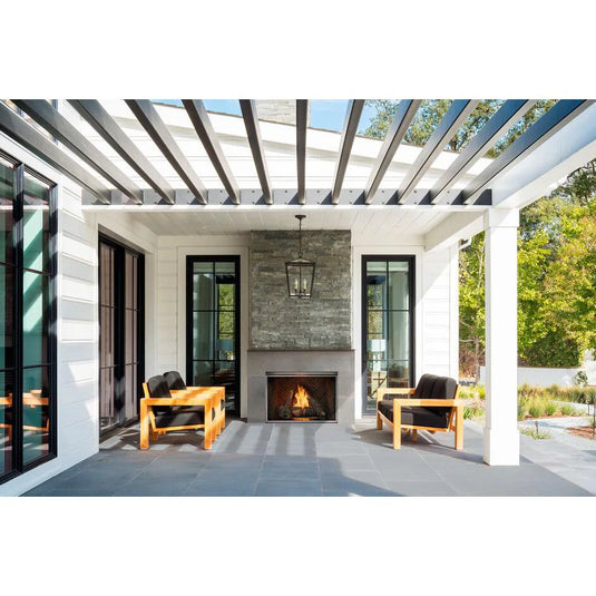 Majestic Courtyard 42 inch Traditional Outdoor Vent-Free Natural Gas Fireplace with Traditional Stacked Concrete Refractory and IntelliFire Ignition System