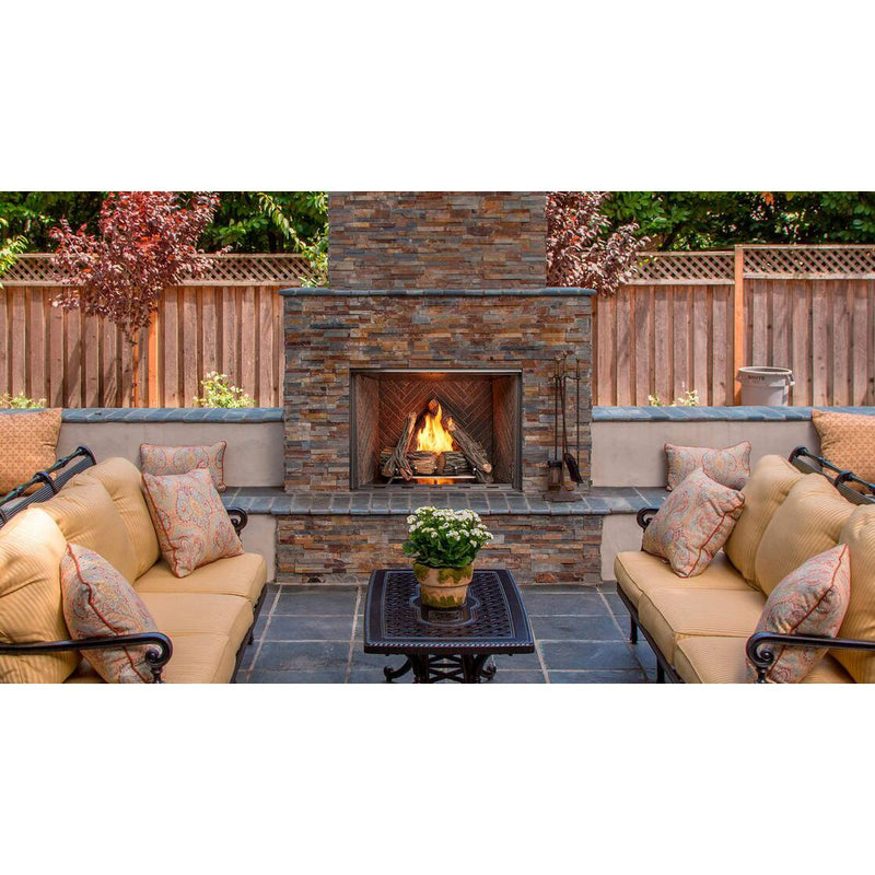 Load image into Gallery viewer, Majestic Courtyard 42 inch Traditional Outdoor Vent-Free Natural Gas Fireplace with Traditional Stacked Concrete Refractory and IntelliFire Ignition System
