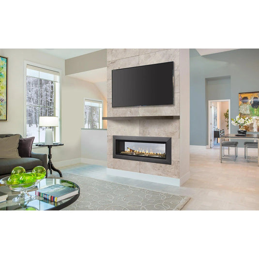 Majestic Echelon II 36 inch see through linear contemporary direct vent natural gas fireplace with IntelliFire Touch ignition system