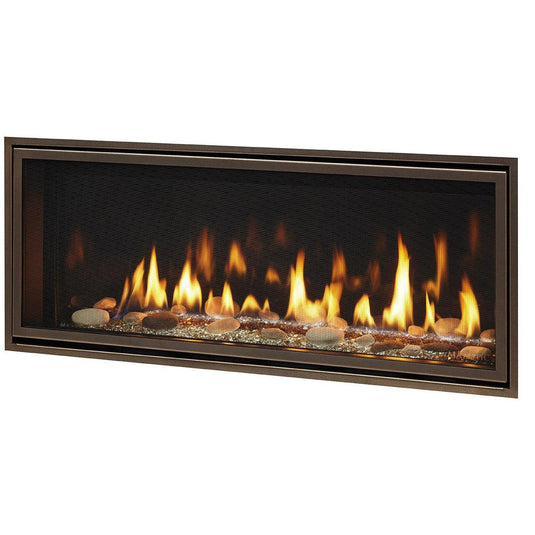 Majestic Echelon II 36-inch linear contemporary direct vent natural gas fireplace with IntelliFire Touch ignition system and LED ember bed