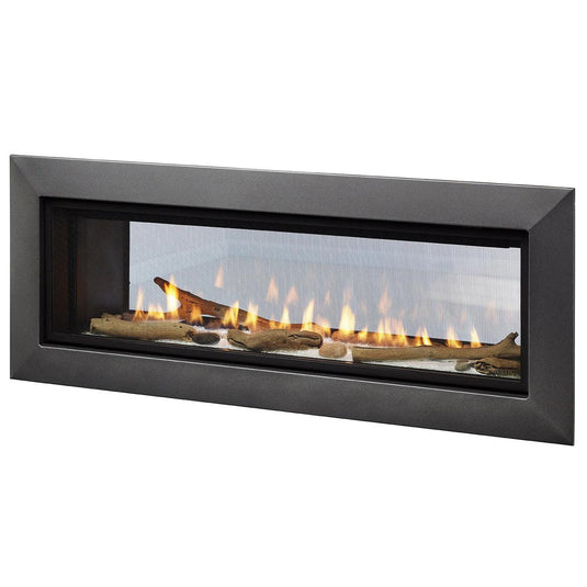Majestic Echelon II 48-inch see-through linear contemporary direct vent natural gas fireplace with IntelliFire Touch ignition system
