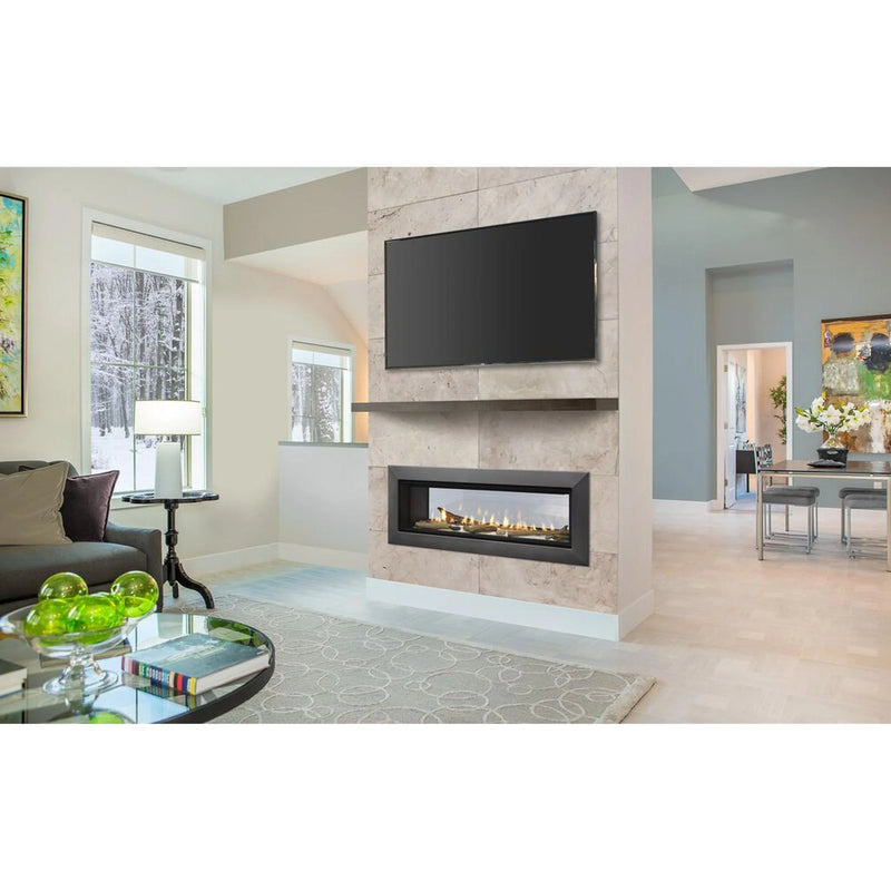 Load image into Gallery viewer, Majestic Echelon II 48-inch see-through linear contemporary direct vent natural gas fireplace with IntelliFire Touch ignition system

