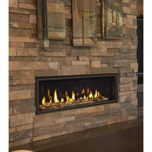 Majestic Echelon II 48-inch see-through linear contemporary direct vent natural gas fireplace with IntelliFire Touch ignition system