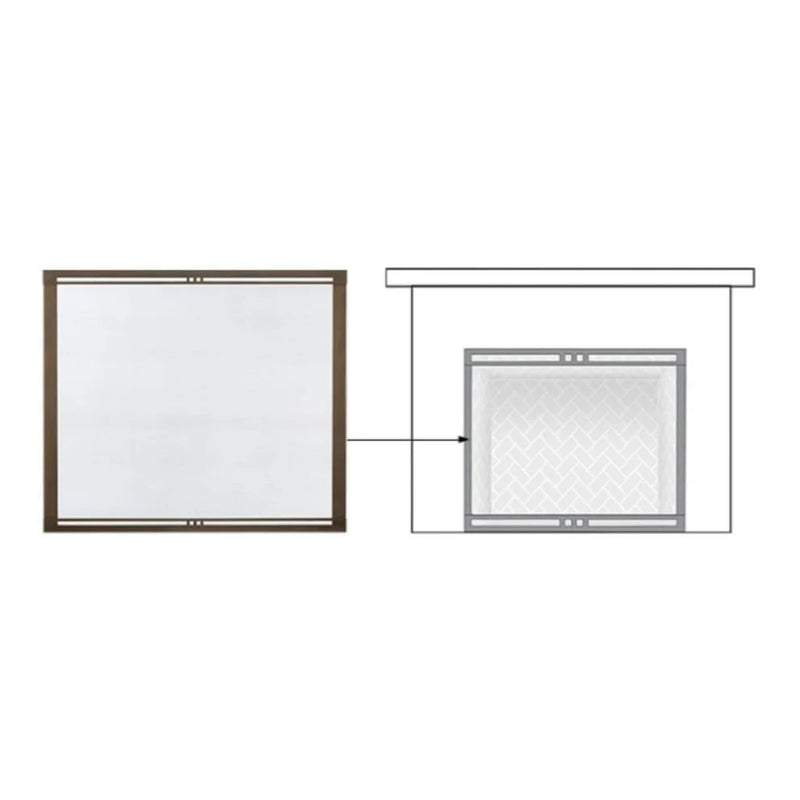Load image into Gallery viewer, Majestic gun metal firescreen front for Marquis II 42-inch direct vent gas fireplace
