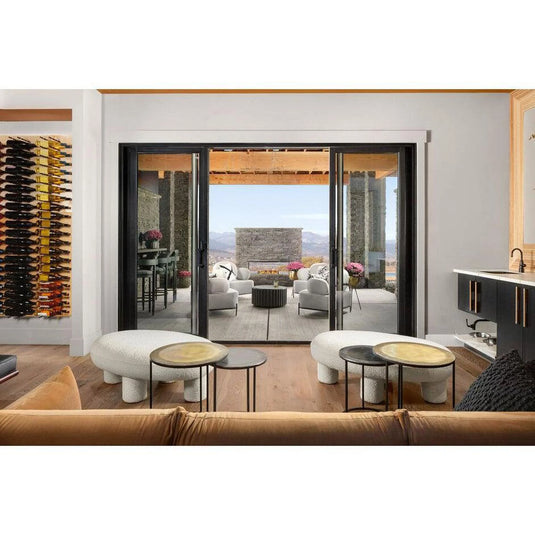 Majestic Lanai See-Through 48 inch linear contemporary outdoor vent-free natural gas fireplace with IntelliFire ignition system and double-sided flame view