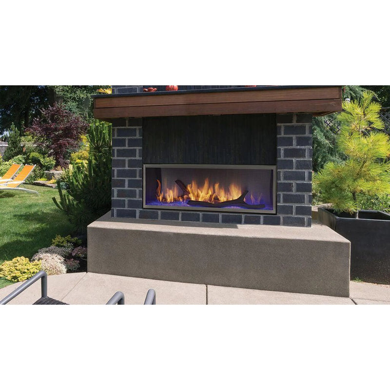 Load image into Gallery viewer, Majestic Lanai 60 inch linear contemporary outdoor vent-free natural gas fireplace with IntelliFire ignition system and LED illuminated glass media
