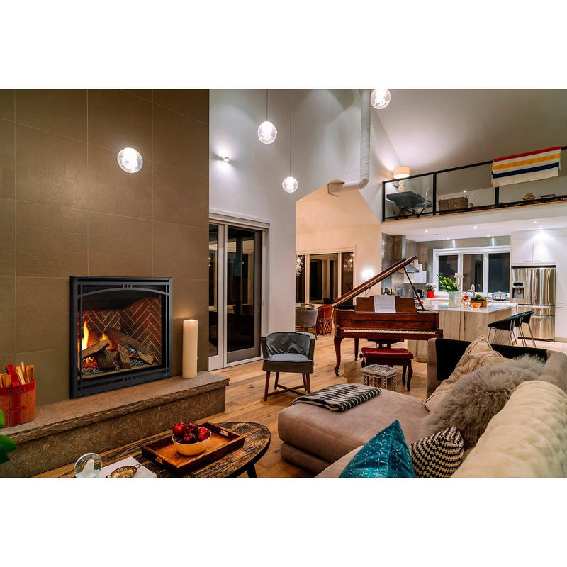 Load image into Gallery viewer, Majestic Meridian 36 inch traditional top and rear direct vent propane gas fireplace with IntelliFire Touch ignition system
