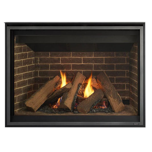 Majestic Meridian 42 inch traditional top or rear direct vent propane gas fireplace with IntelliFire Touch ignition system