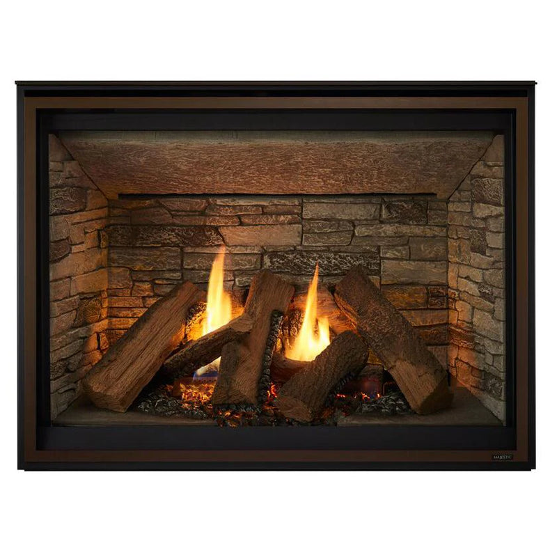 Load image into Gallery viewer, Majestic Meridian Platinum 42 inch traditional top and rear direct vent propane gas fireplace with IntelliFire Touch ignition system
