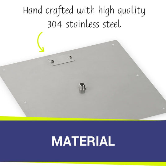 18" Square Stainless Steel Flat Pan (1/2" Nipple)