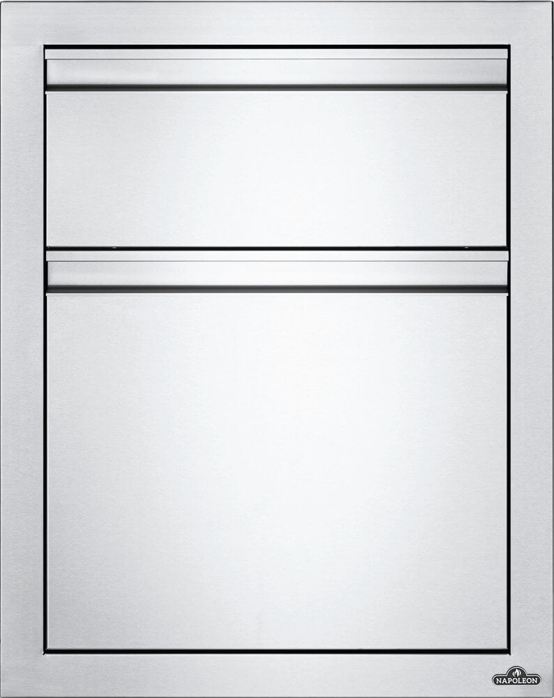 Load image into Gallery viewer, Napoleon 18 x 24 Inch Built-In Double Drawer Cabinet with Large and Standard Drawers for Outdoor Kitchens
