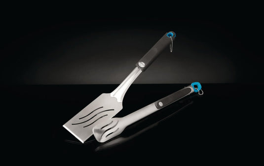 Napoleon 2 Piece BBQ Toolset with Stainless Steel Spatula and Locking Tongs with Soft-Touch Handles