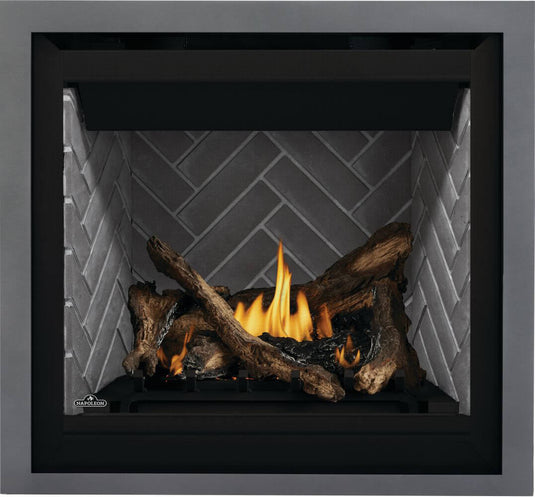 Napoleon 36-inch Altitude direct vent propane fireplace with electronic ignition and customizable design

