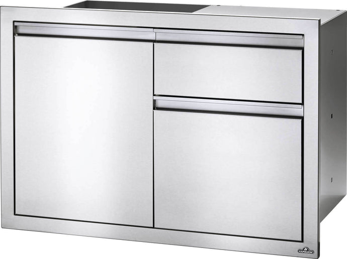 Napoleon 36x24 Inch Built-In Triple Drawer and Single Door Cabinet for Outdoor Kitchens
