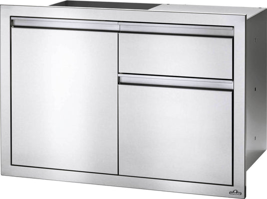 Napoleon 36x24 Inch Built-In Triple Drawer and Single Door Cabinet for Outdoor Kitchens