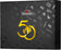 Load image into Gallery viewer, Closed black Napoleon gift box with gold 50th anniversary emblem
