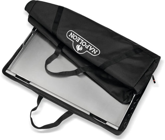 Napoleon 61094 storage bag opened to show the stainless steel griddle insert 56094 inside