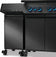 Load image into Gallery viewer, Napoleon 68004 matte black storage cabinet installed beside a Phantom Prestige gas grill with blue illuminated control knobs
