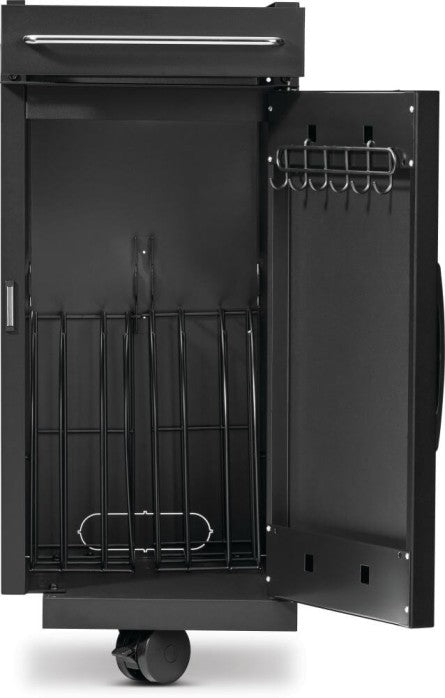 Napoleon 68006 Rogue PRO-S storage cabinet with open right-hinged door, interior dividers and door-mounted tool hooks