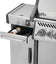 Load image into Gallery viewer, Napoleon 68008 stainless steel storage cart installed beside a Rogue PRO grill with upper drawer open for grilling accessories
