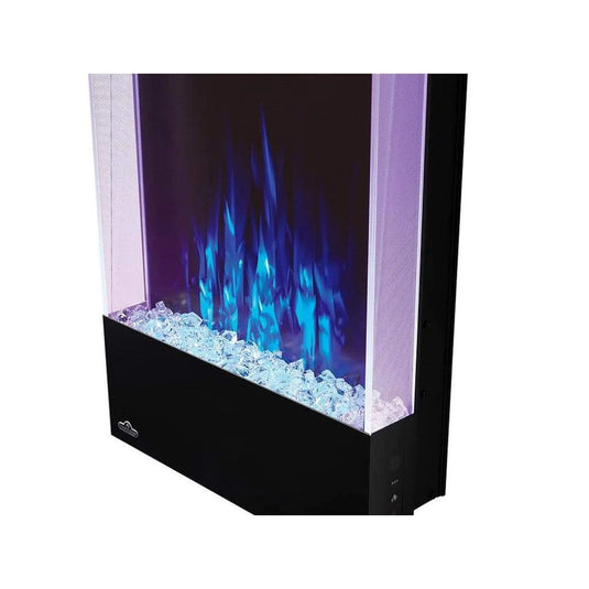 Napoleon Allure Vertical 32-inch wall-hanging electric fireplace with multi-color LED flames and crystal ember bed