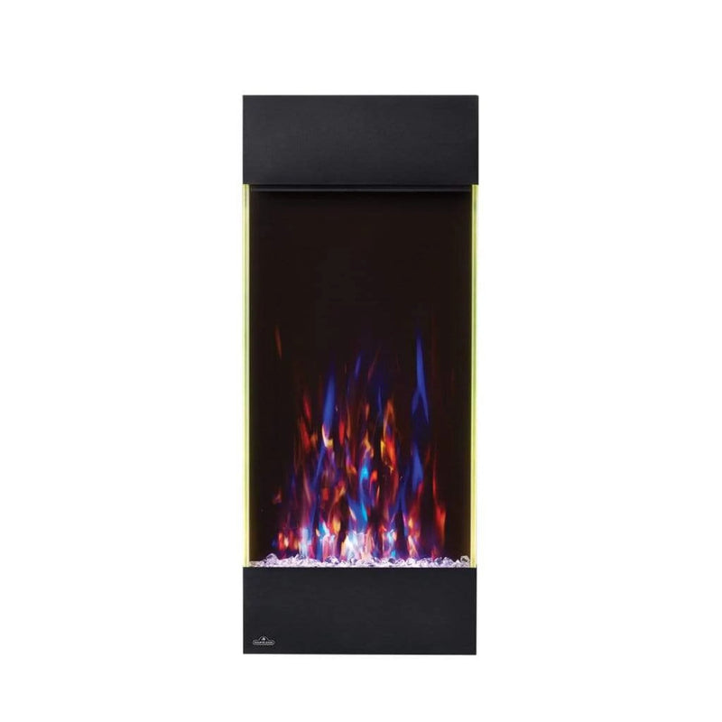 Load image into Gallery viewer, Napoleon Allure Vertical 32-inch wall-hanging electric fireplace with multi-color LED flames and crystal ember bed

