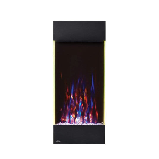 Napoleon Allure Vertical 32-inch wall-hanging electric fireplace with multi-color LED flames and crystal ember bed
