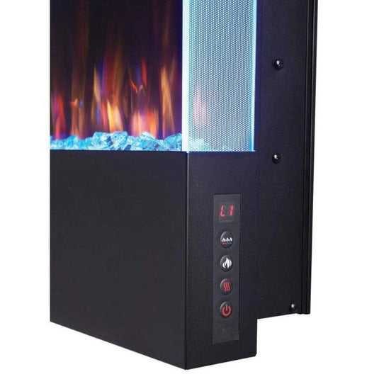 Napoleon Allure Vertical 32-inch wall-hanging electric fireplace with multi-color LED flames and crystal ember bed