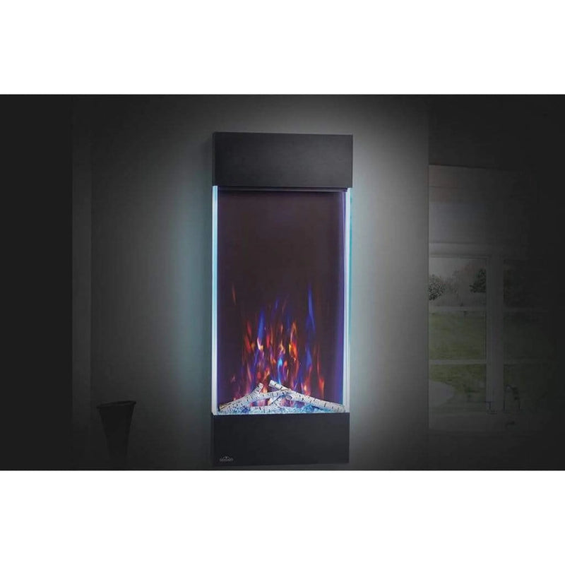 Load image into Gallery viewer, Napoleon Allure Vertical 32-inch wall-hanging electric fireplace with multi-color LED flames and crystal ember bed
