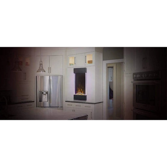 Napoleon Allure Vertical 32-inch wall-hanging electric fireplace with multi-color LED flames and crystal ember bed