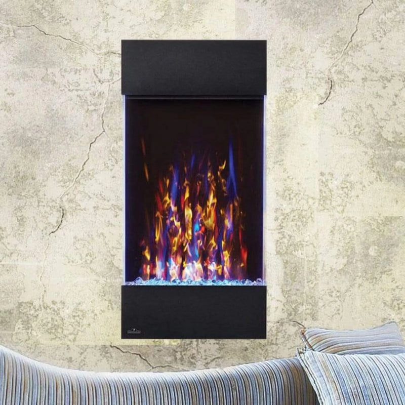 Load image into Gallery viewer, Napoleon Allure Vertical 32-inch wall-hanging electric fireplace with multi-color LED flames and crystal ember bed
